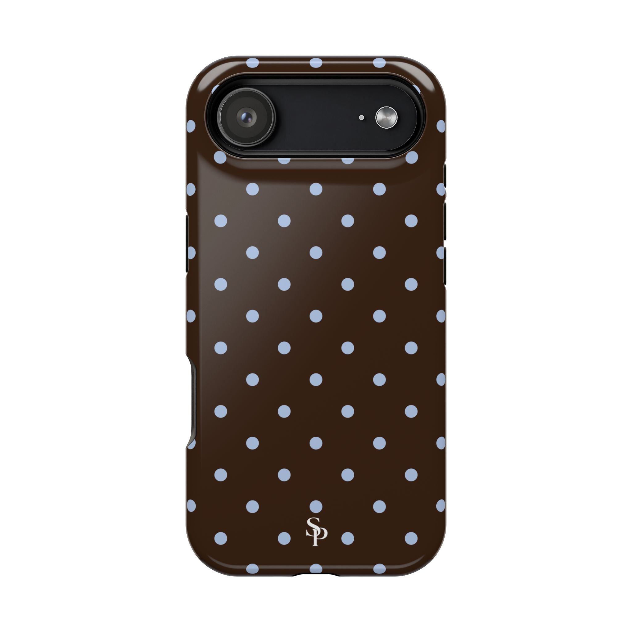 Brown & Light Blue Polka Dot Magnetic Phone Case