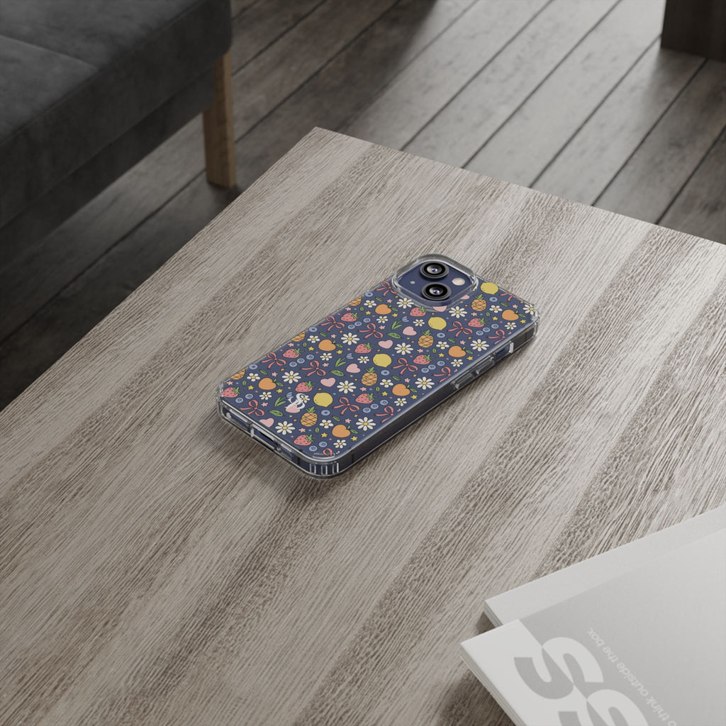 Fruit and Floral Pattern Clear Case