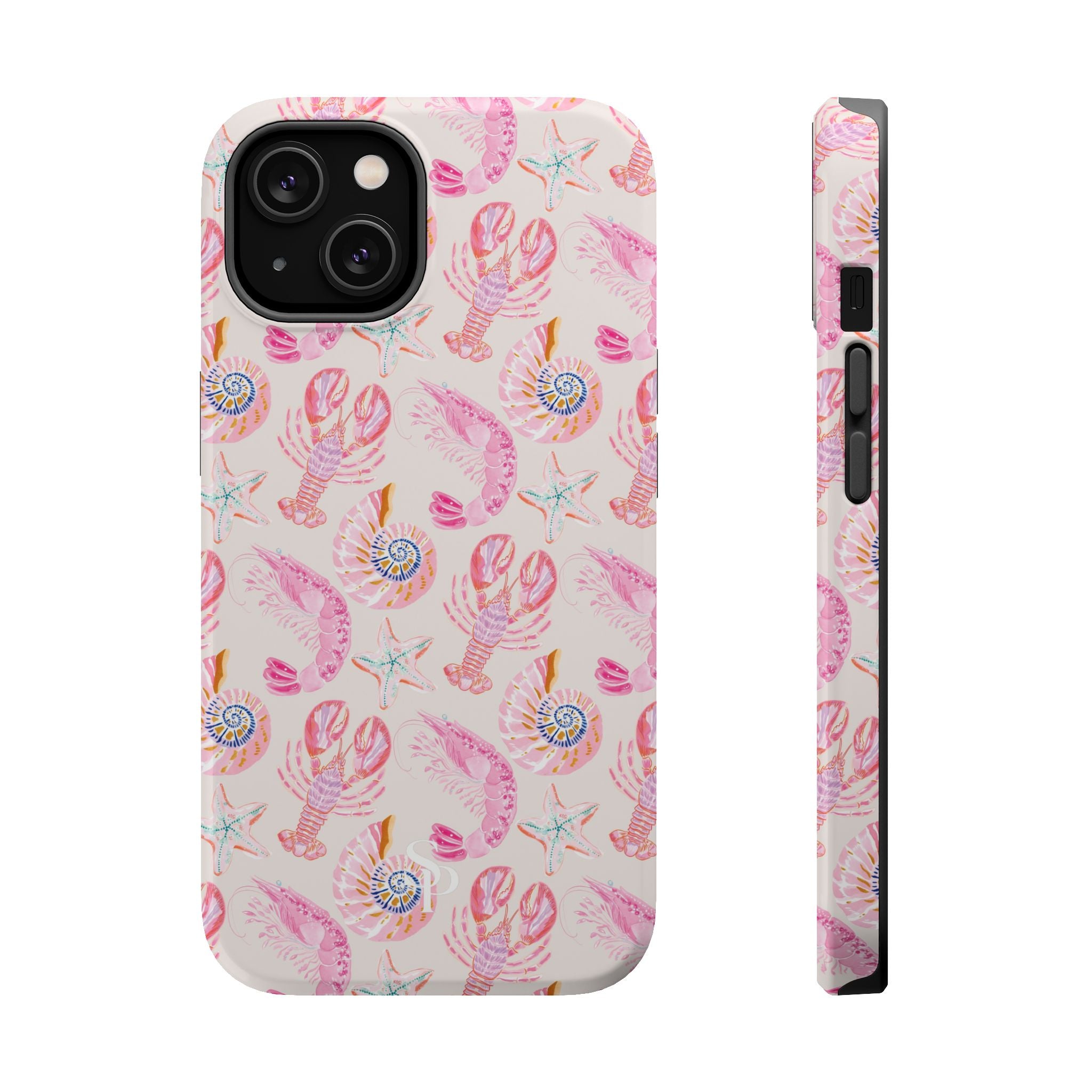 Pink Coastal Shell & Lobster Magnetic Impact-Resistant Phone Case