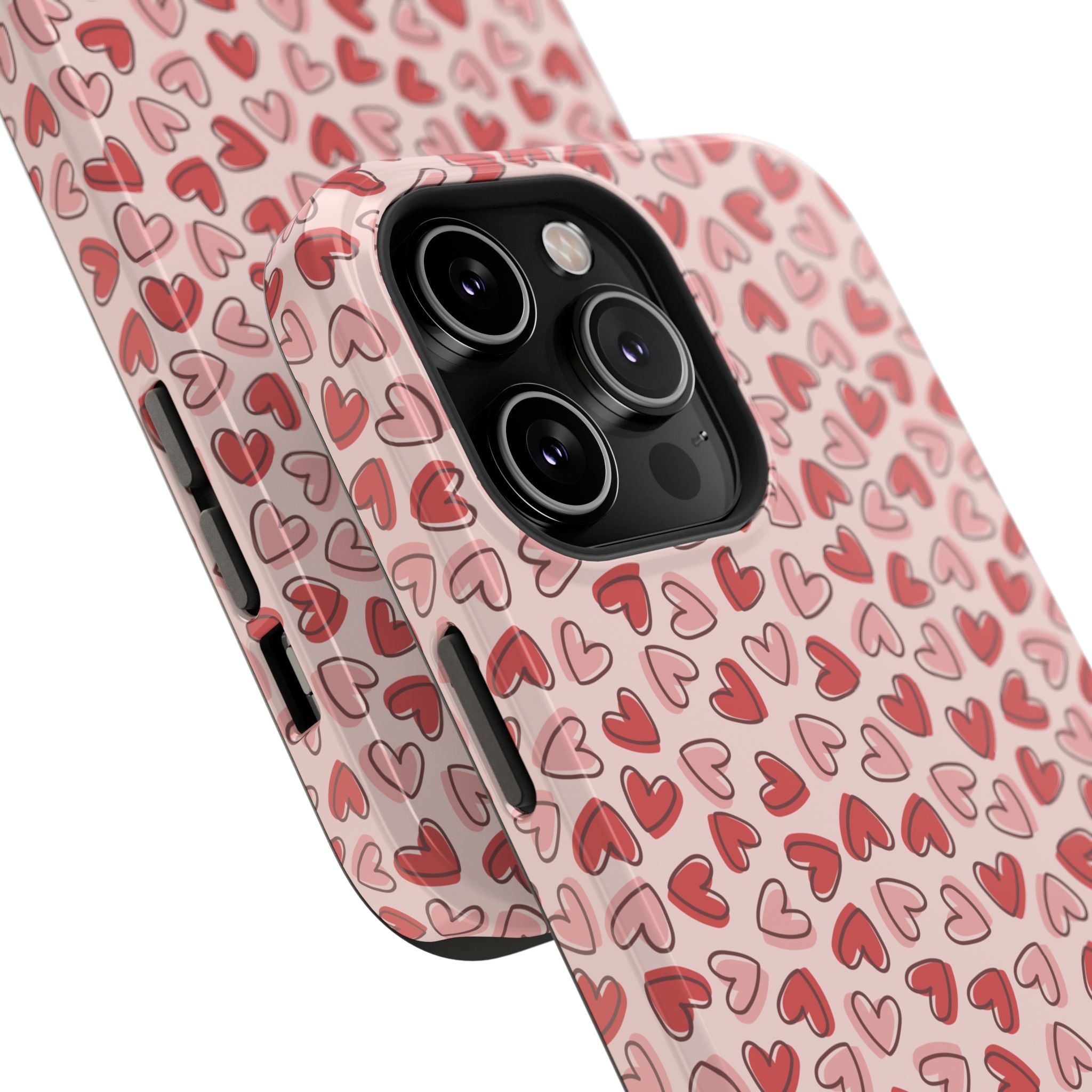 Heart Pattern Impact-Resistant Phone Case - Stylish Protection for Valentine's Day & Everyday Love