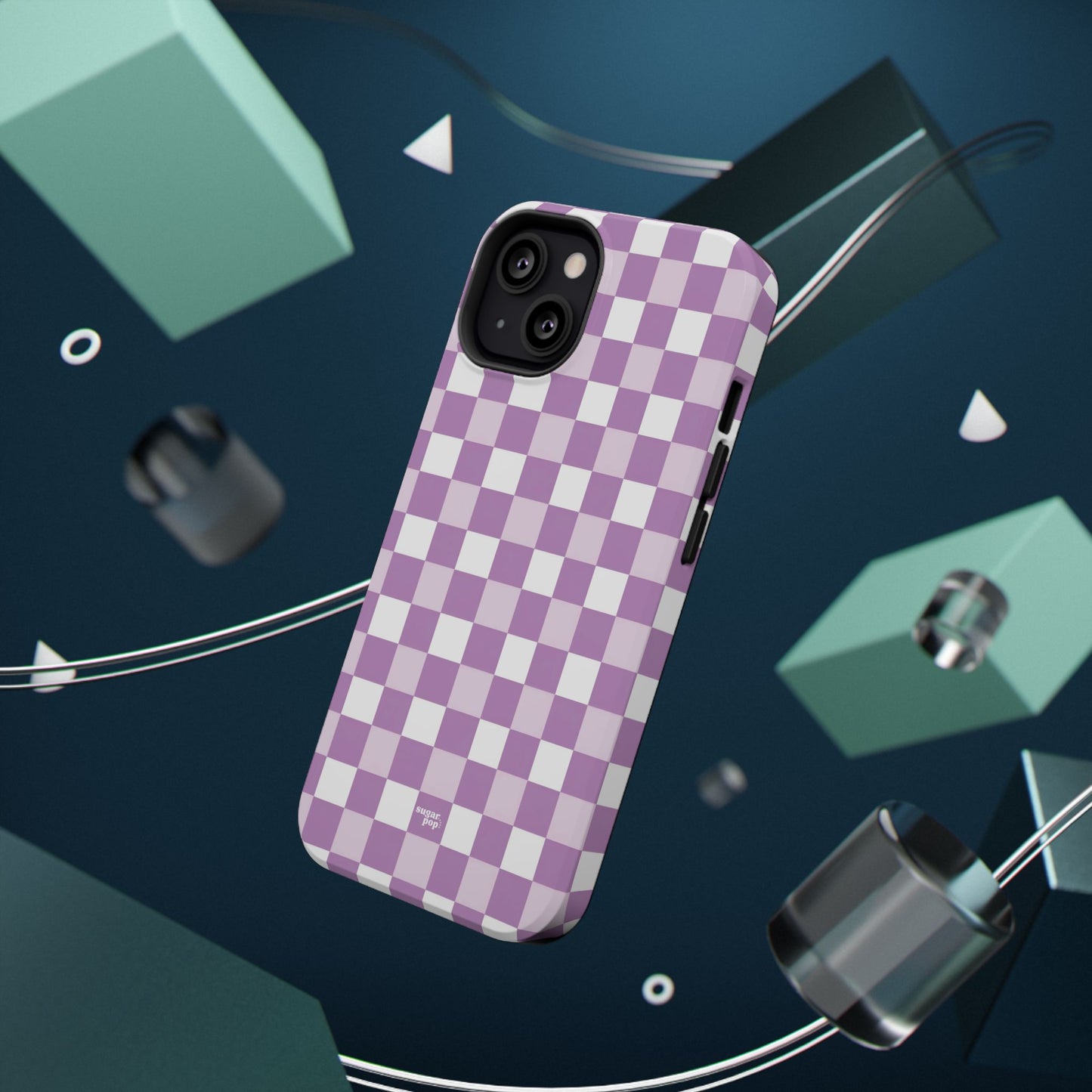 Purple Checkerboard Impact-Resistant Phone Case