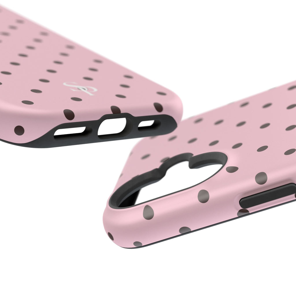 Pink Polka Dot Magnetic Impact Phone Case