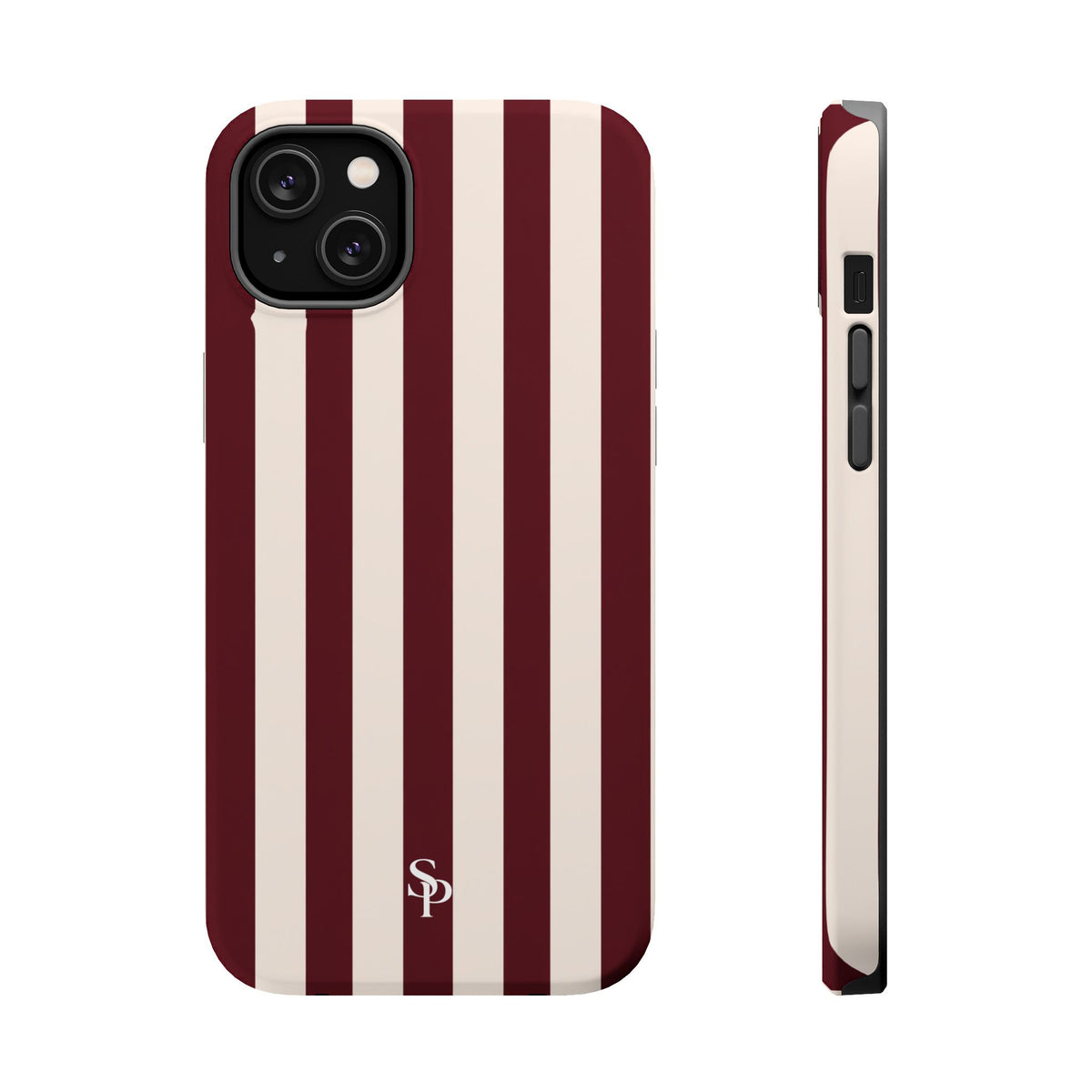 Burgundy Striped Magnetic Phone Case