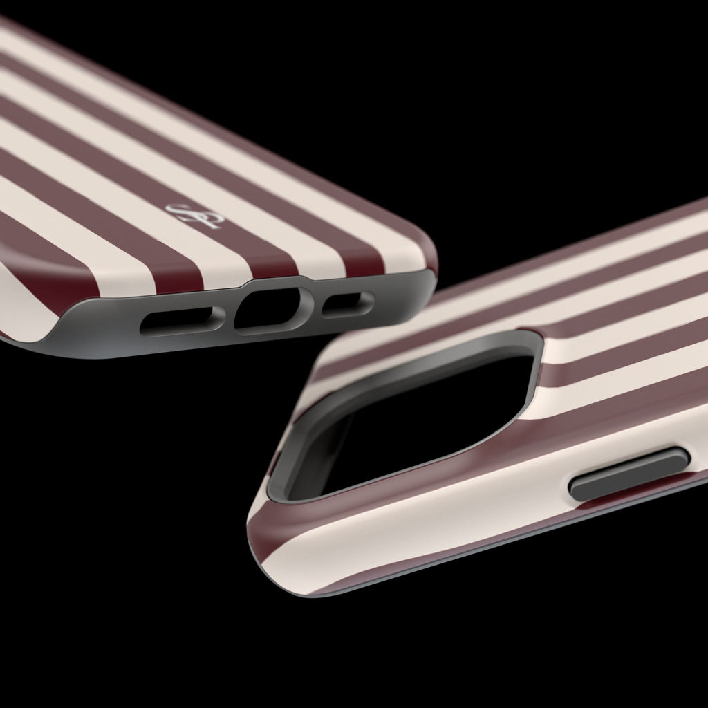 Burgundy Striped Magnetic Phone Case