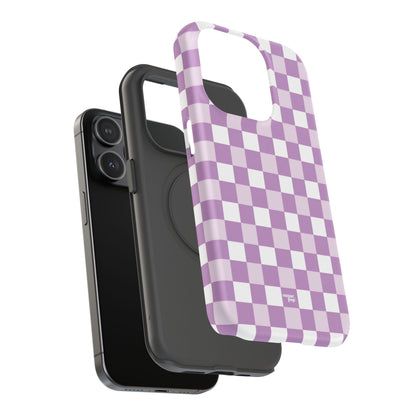 Purple Checkerboard Impact-Resistant Phone Case