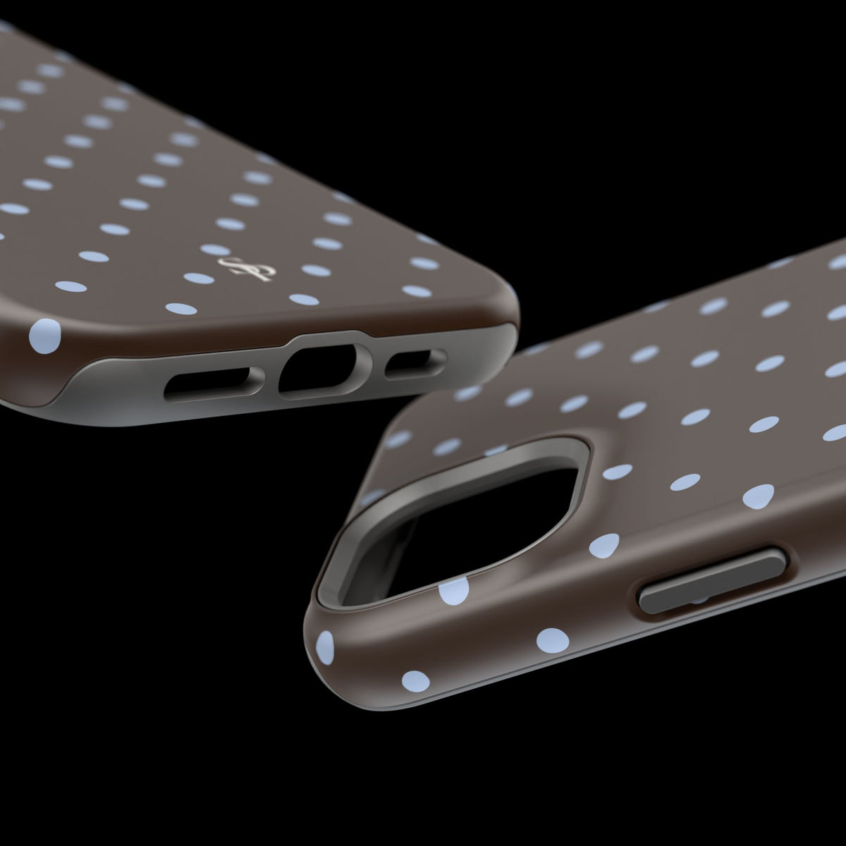Brown & Light Blue Polka Dot Magnetic Phone Case