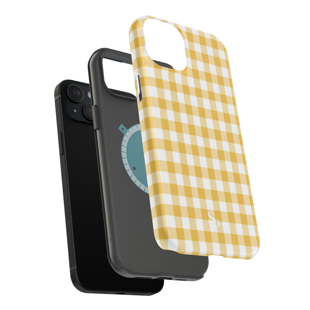 Yellow Gingham Magnetic Impact-Resistant Phone Case