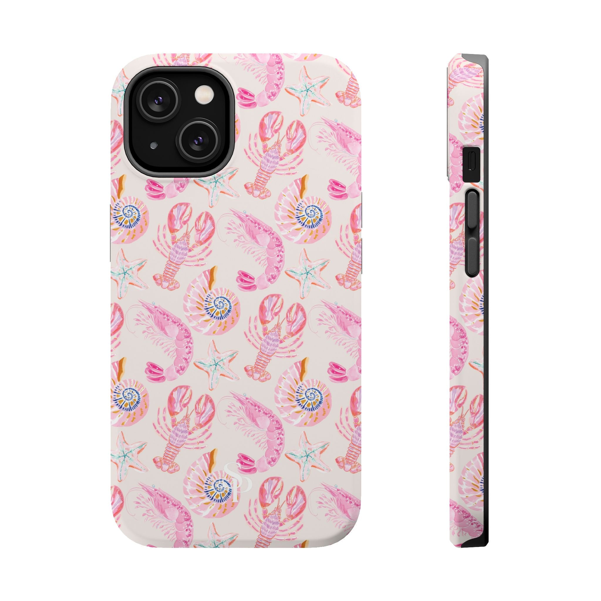 Pink Coastal Shell & Lobster Magnetic Impact-Resistant Phone Case