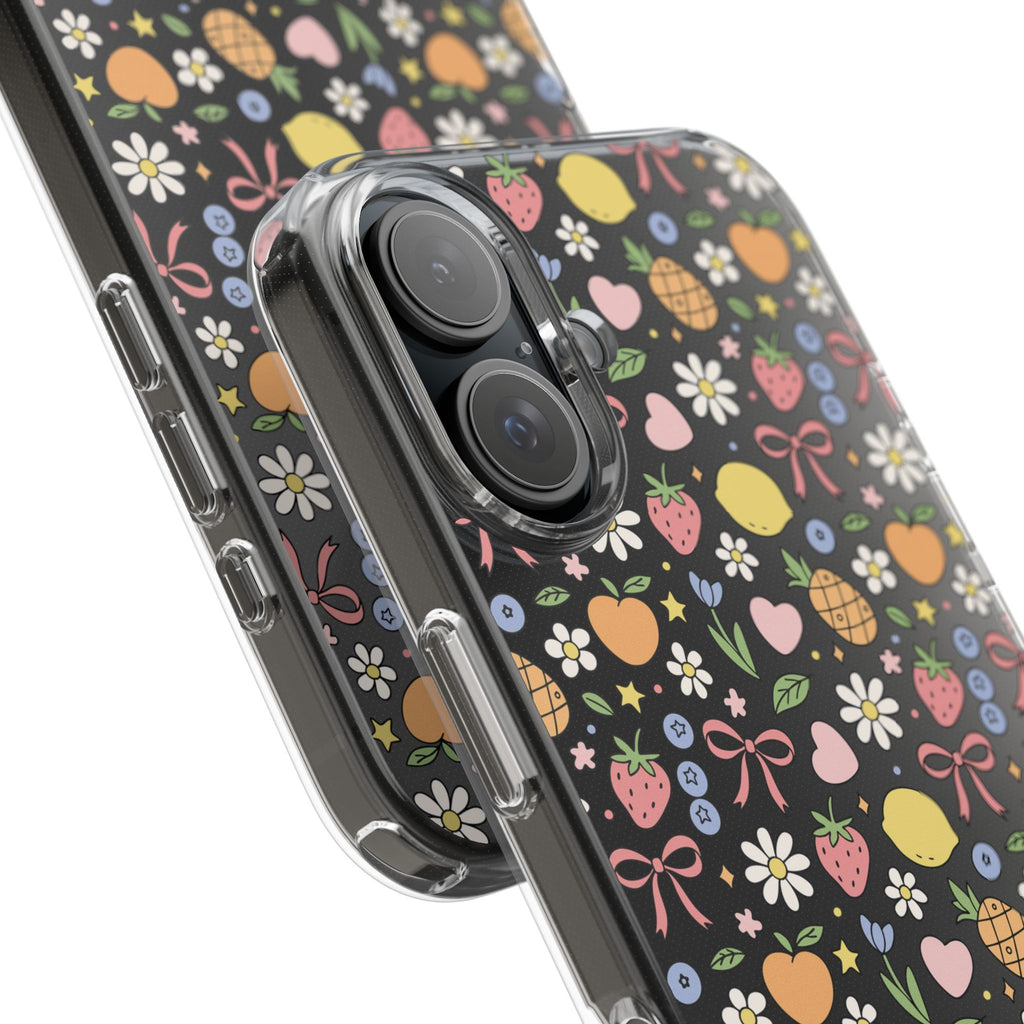 Fruit and Floral Pattern Clear Case