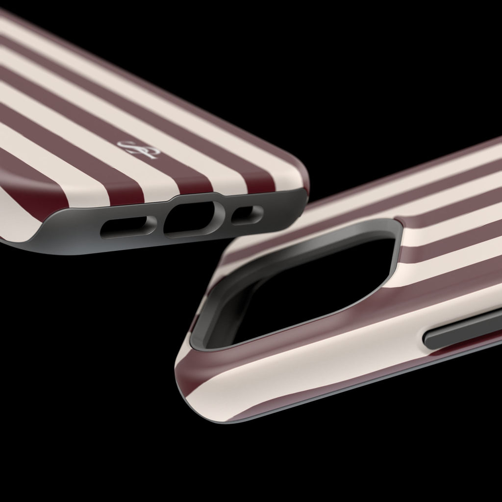 Burgundy Striped Magnetic Phone Case