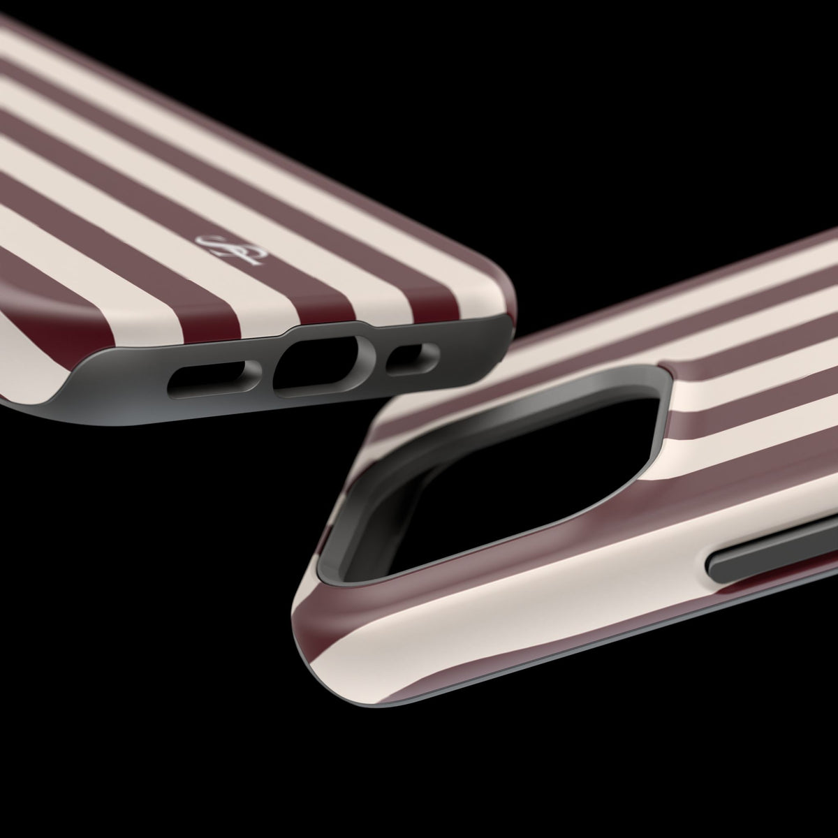 Burgundy Striped Magnetic Phone Case