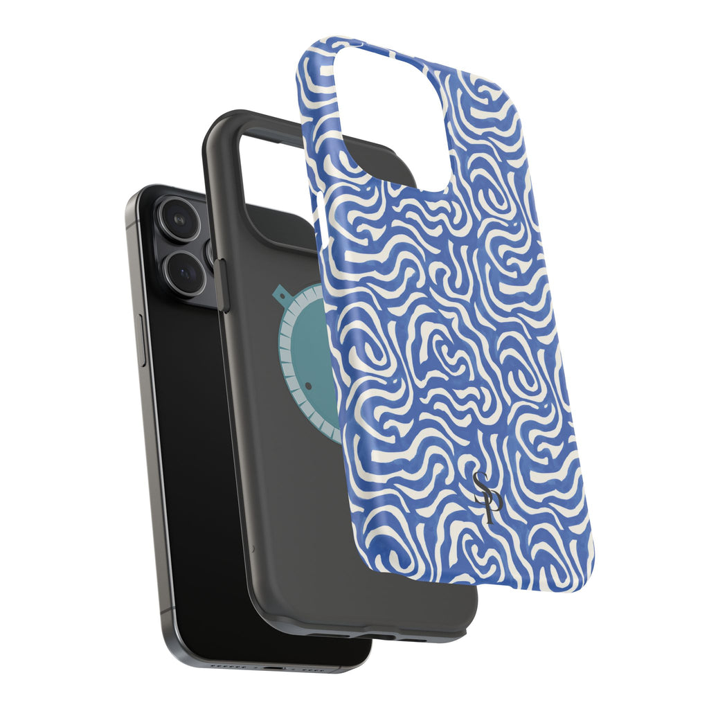 Blue Abstract Swirl Magnetic Impact Phone Case