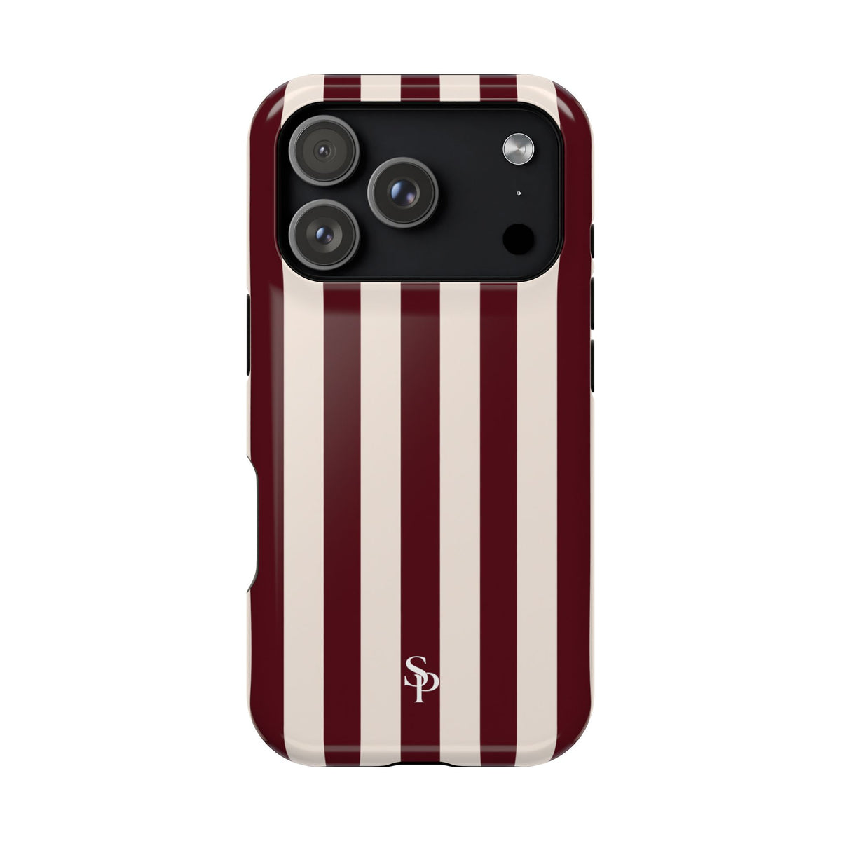 Burgundy Striped Magnetic Phone Case