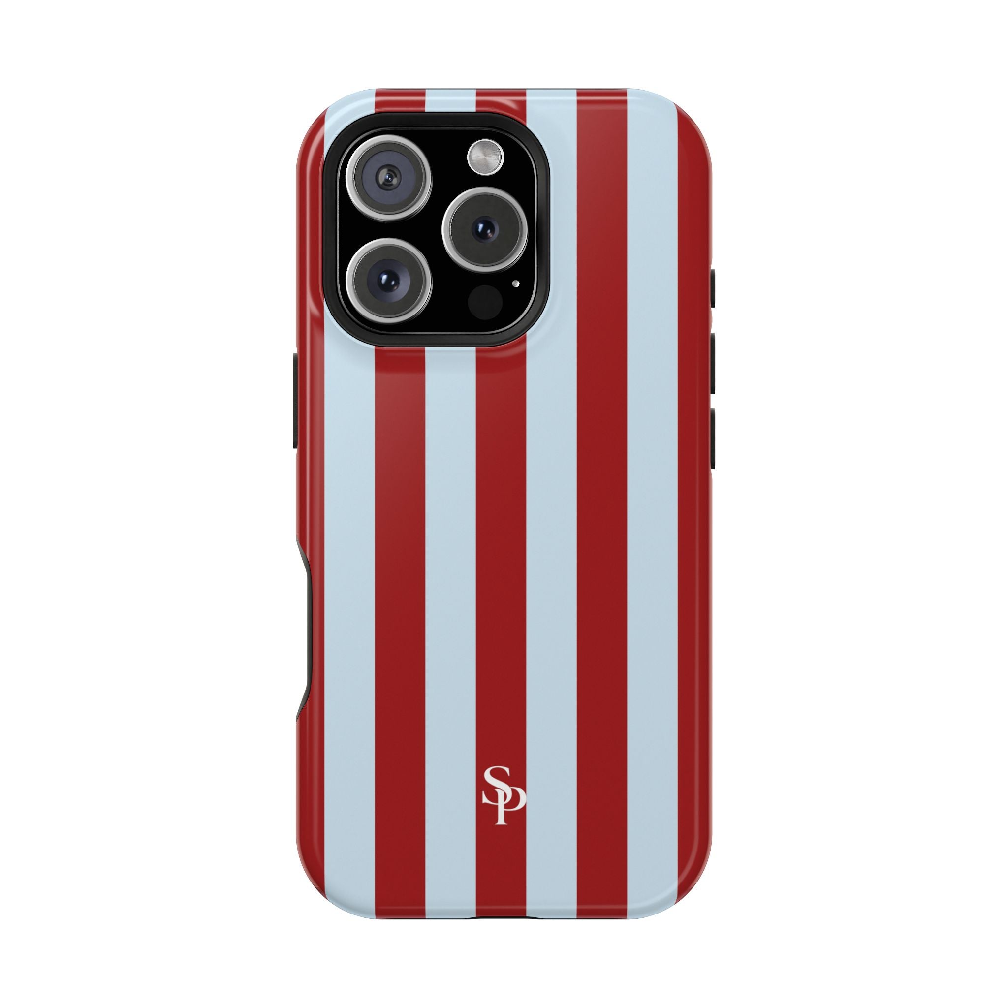 Red & Light Blue Vertical Stripe Magnetic Impact-Resistant Phone Case