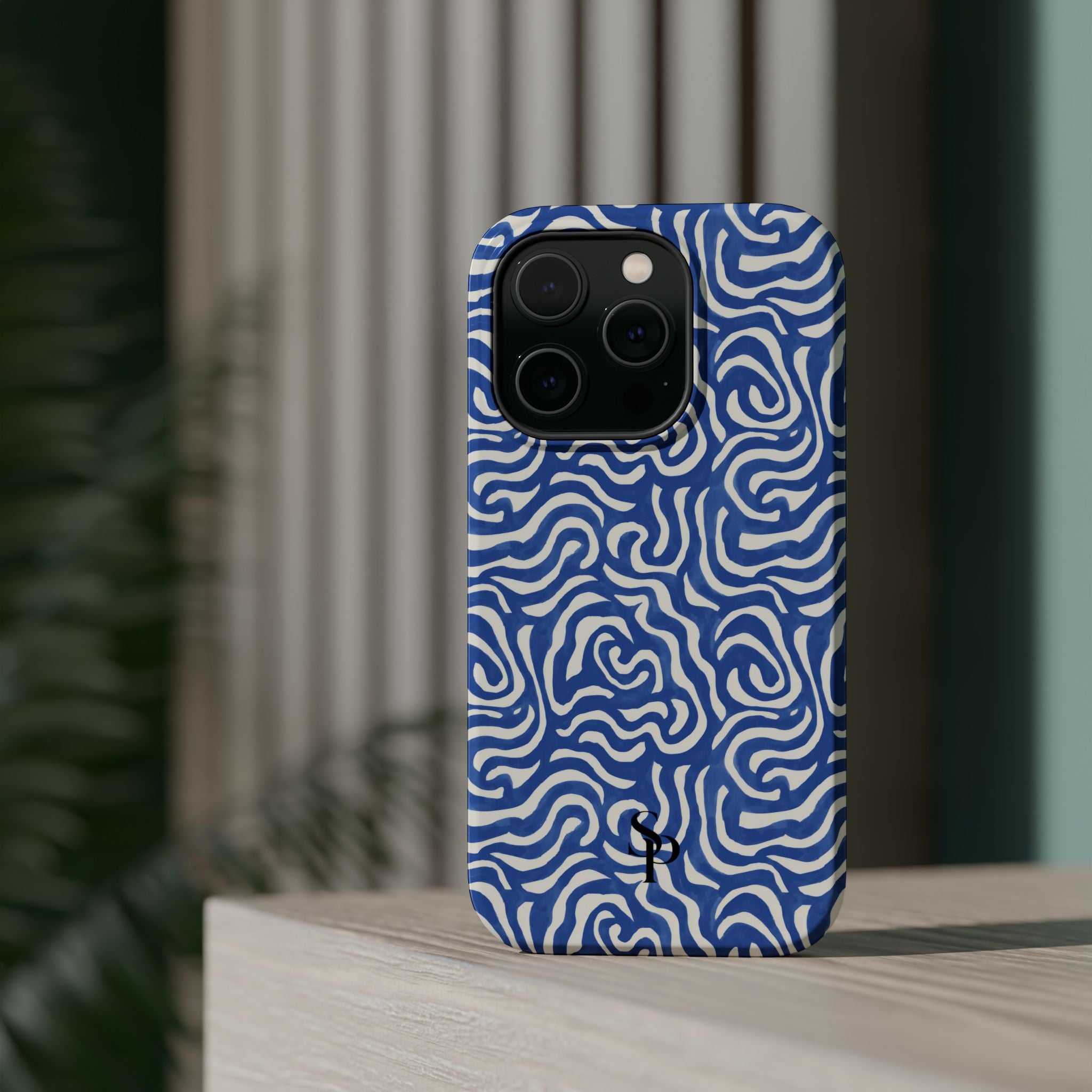Blue Abstract Swirl Magnetic Impact Phone Case