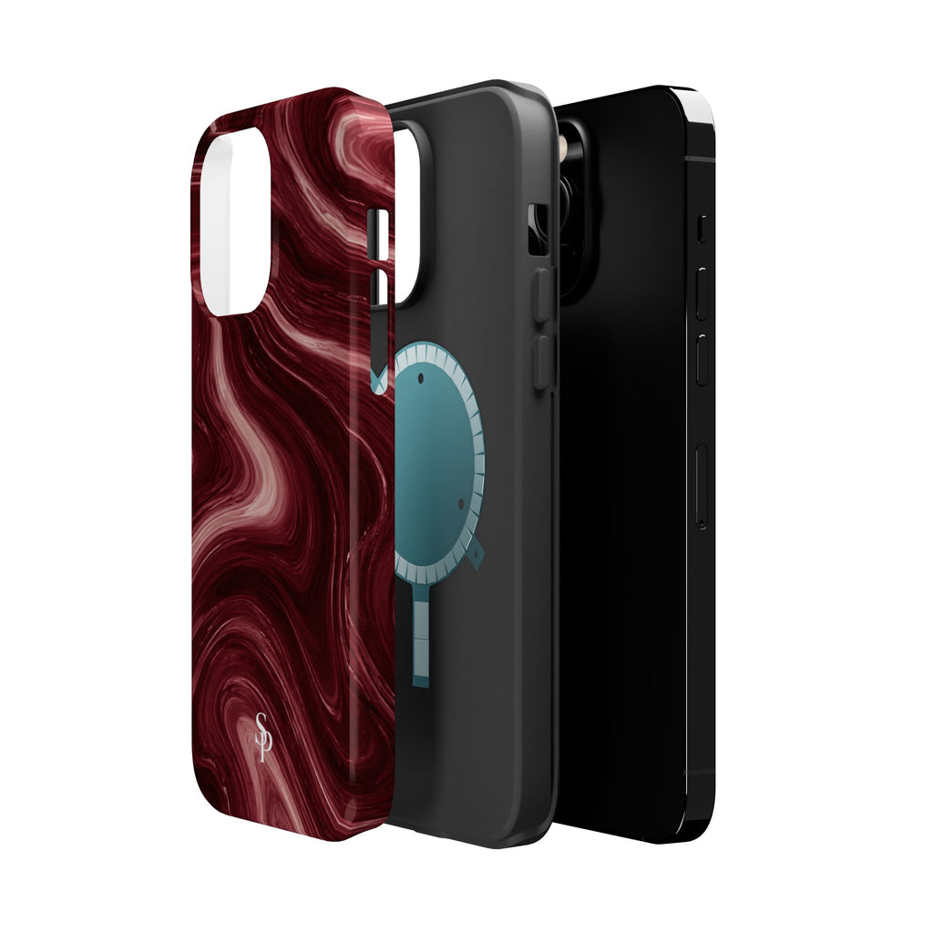 Burgundy Marble Magnetic Phone Case