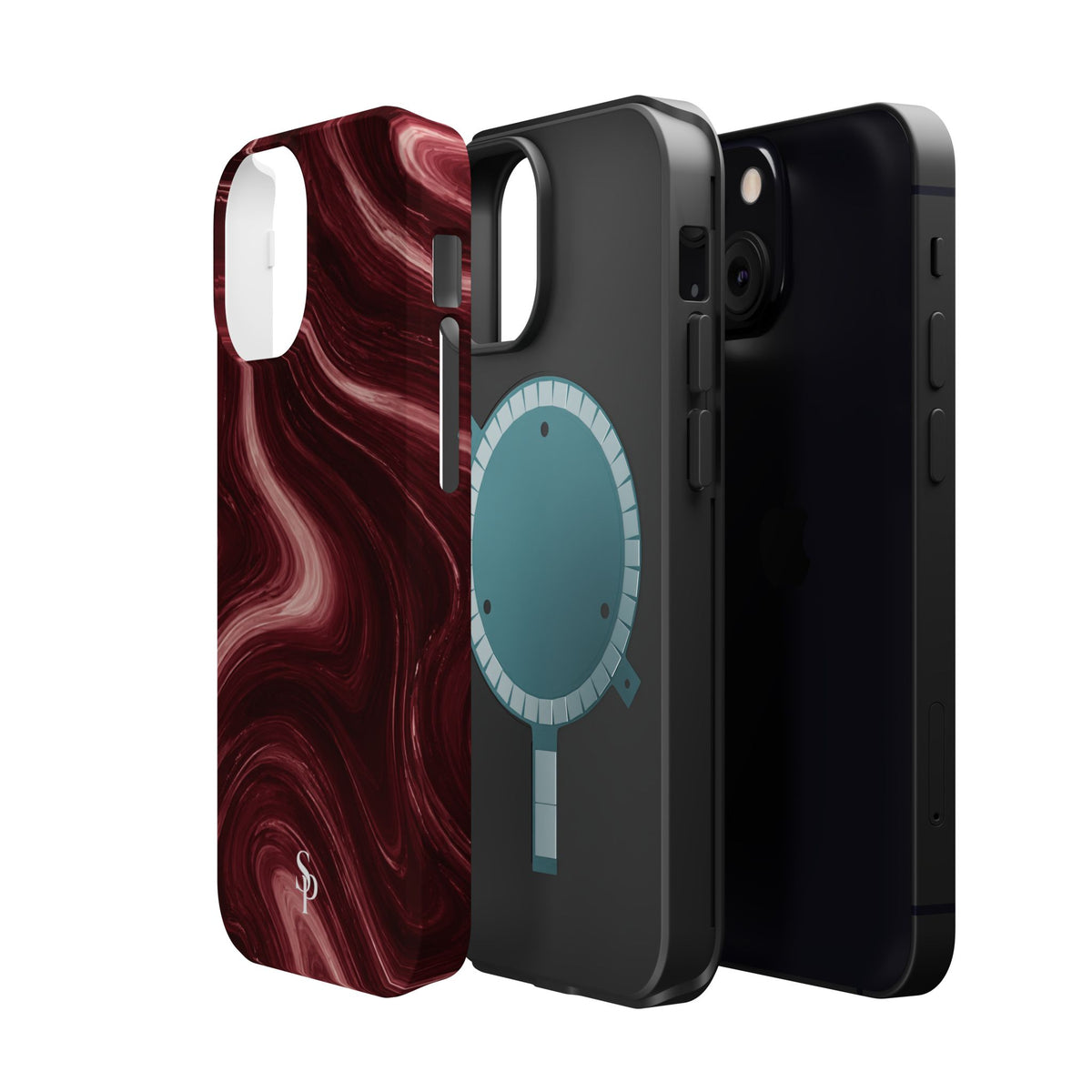 Burgundy Marble Magnetic Phone Case