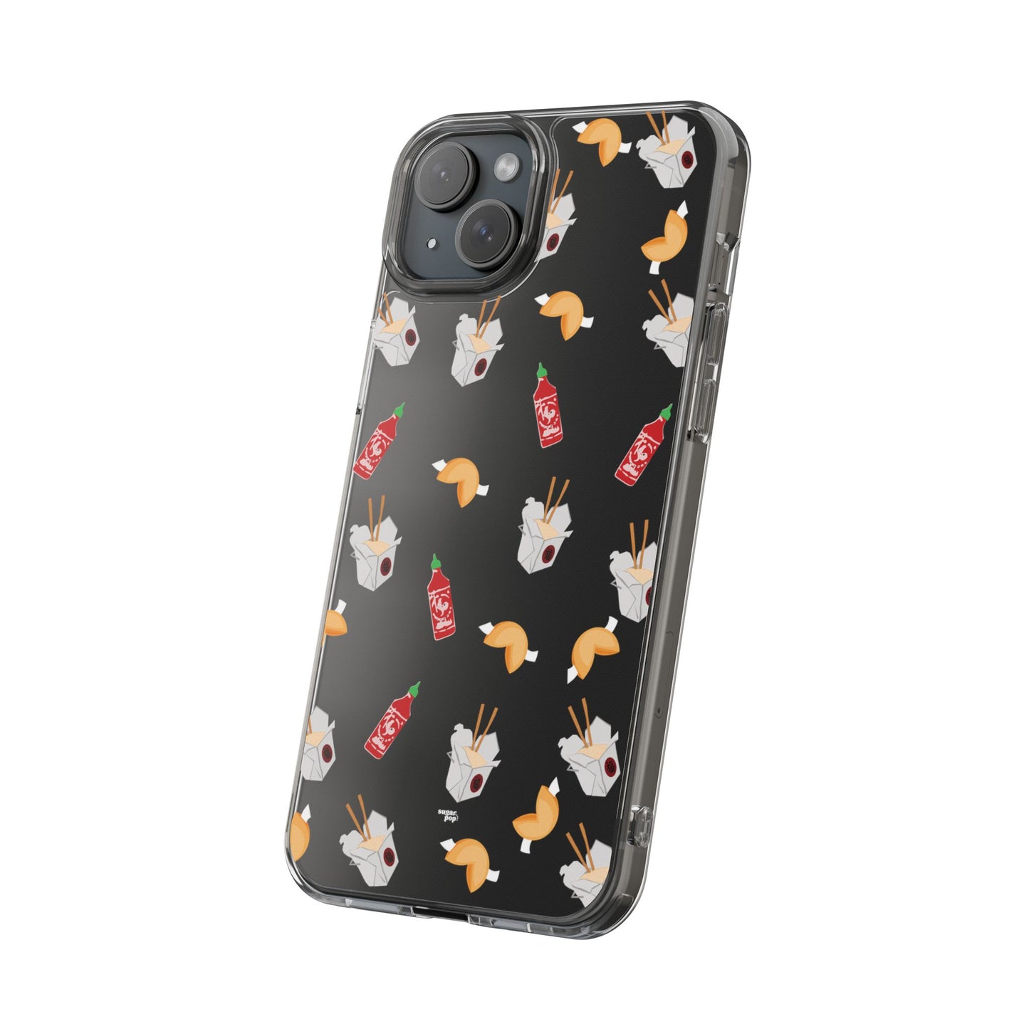 Take Out Food Pattern Clear Phone Case for Food Lovers