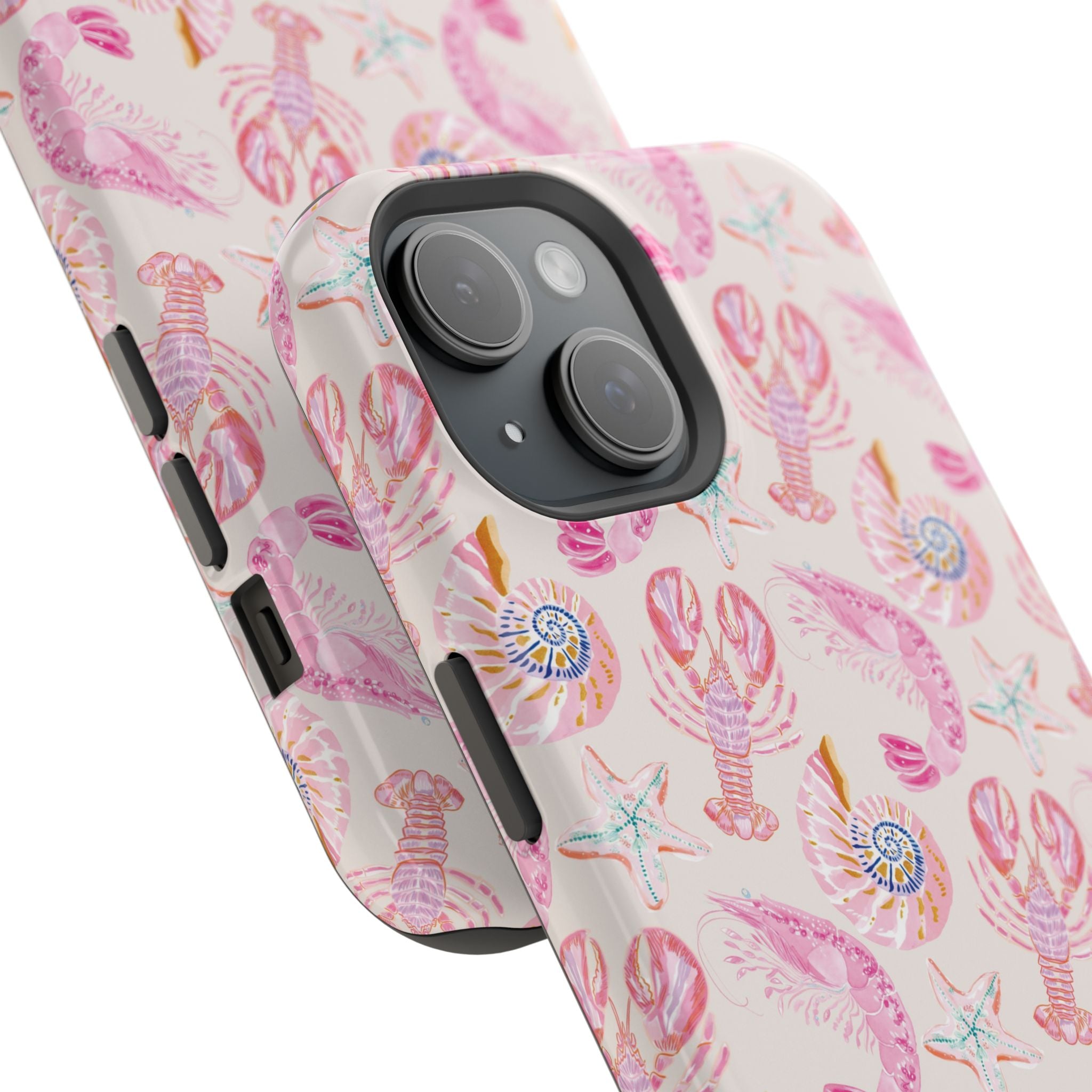 Pink Coastal Shell & Lobster Magnetic Impact-Resistant Phone Case