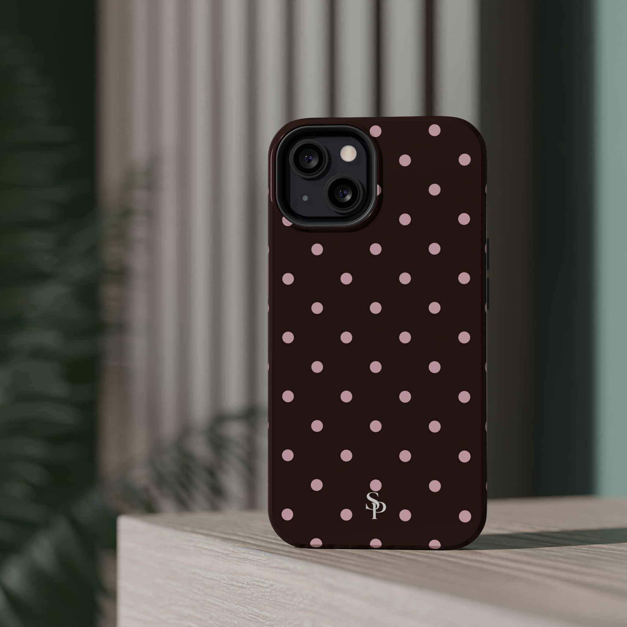 Brown Polka Dot Magnetic Impact-Resistant Phone Case