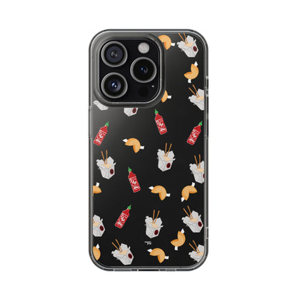 Take Out Food Pattern Clear Phone Case for Food Lovers