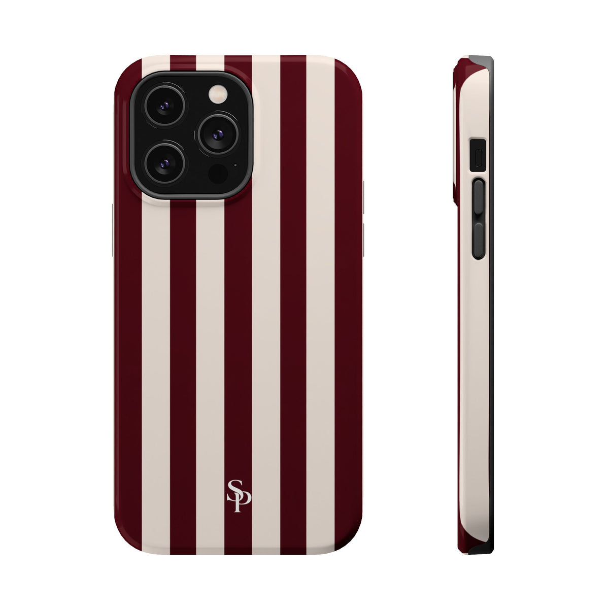 Burgundy Striped Magnetic Phone Case