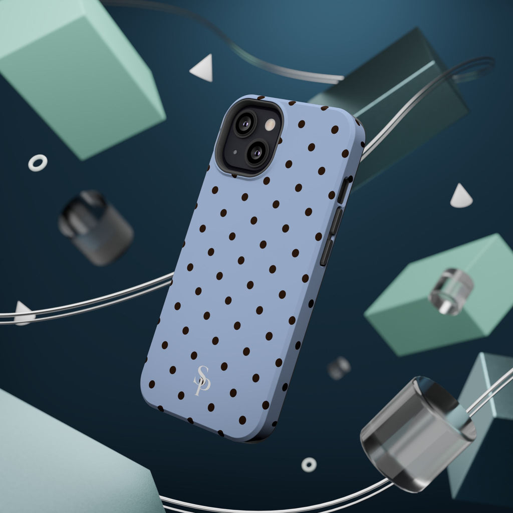Blue Polka Dot Magnetic Impact Phone Case