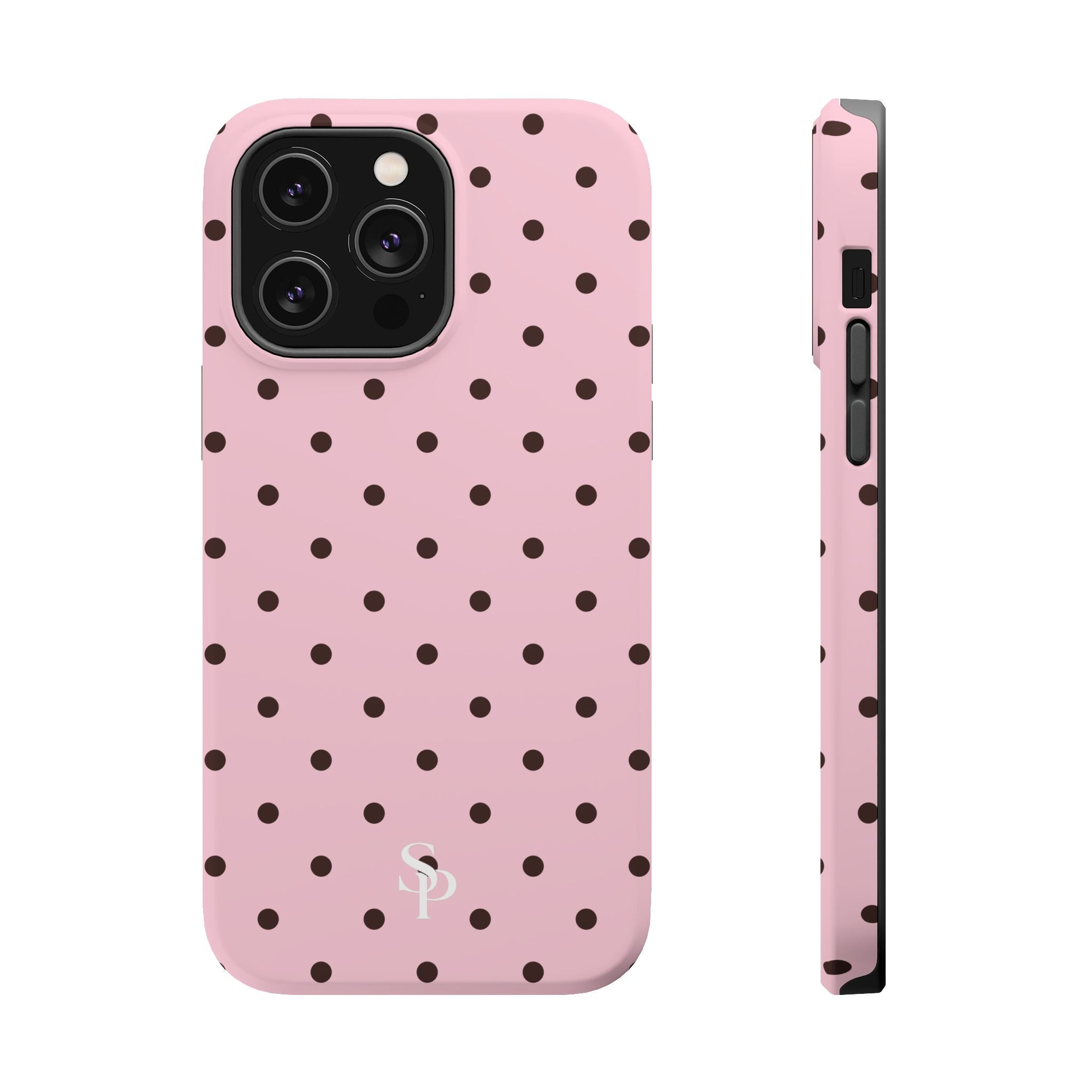 Pink Polka Dot Magnetic Impact Phone Case