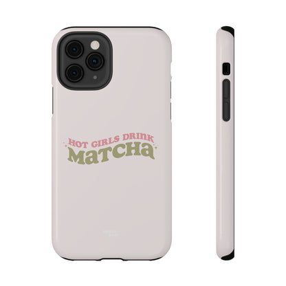 Hot Girls Drink Matcha Impact-Resistant Case