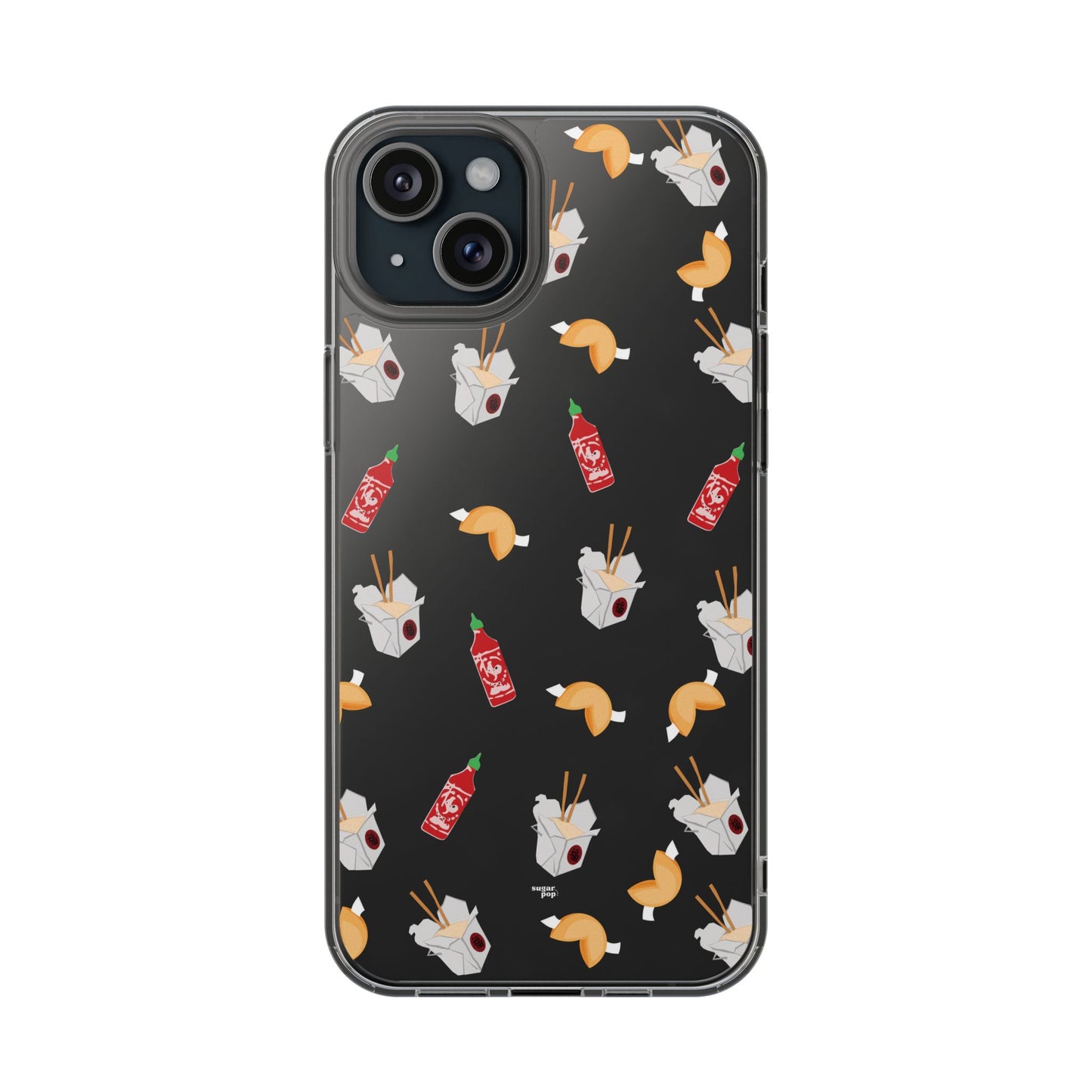 Take Out Food Pattern Clear Phone Case for Food Lovers