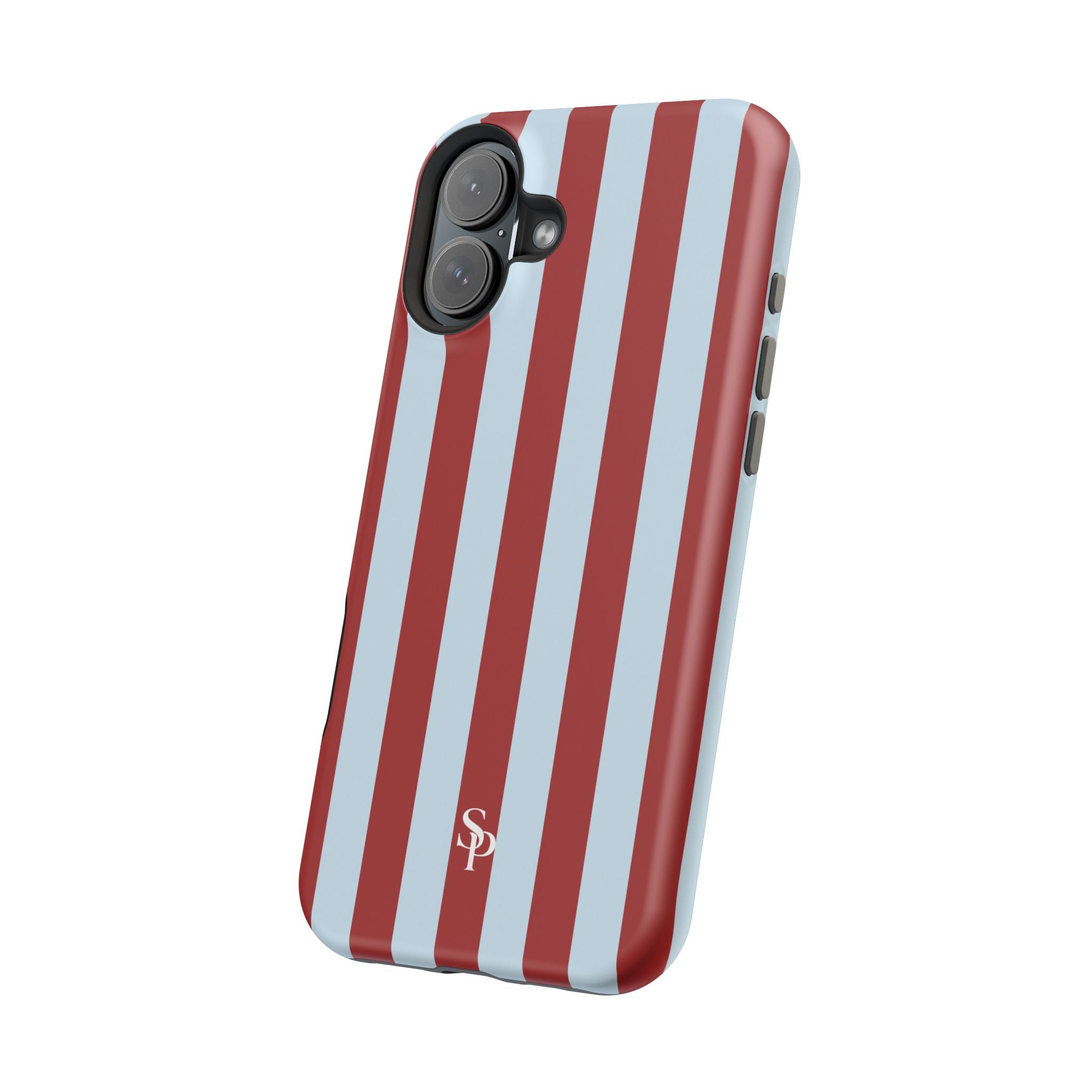 Red & Light Blue Vertical Stripe Magnetic Impact-Resistant Phone Case