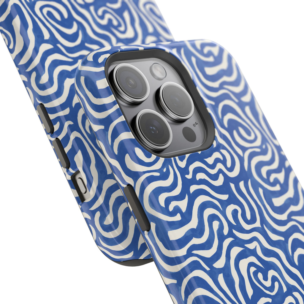 Blue Abstract Swirl Magnetic Impact Phone Case