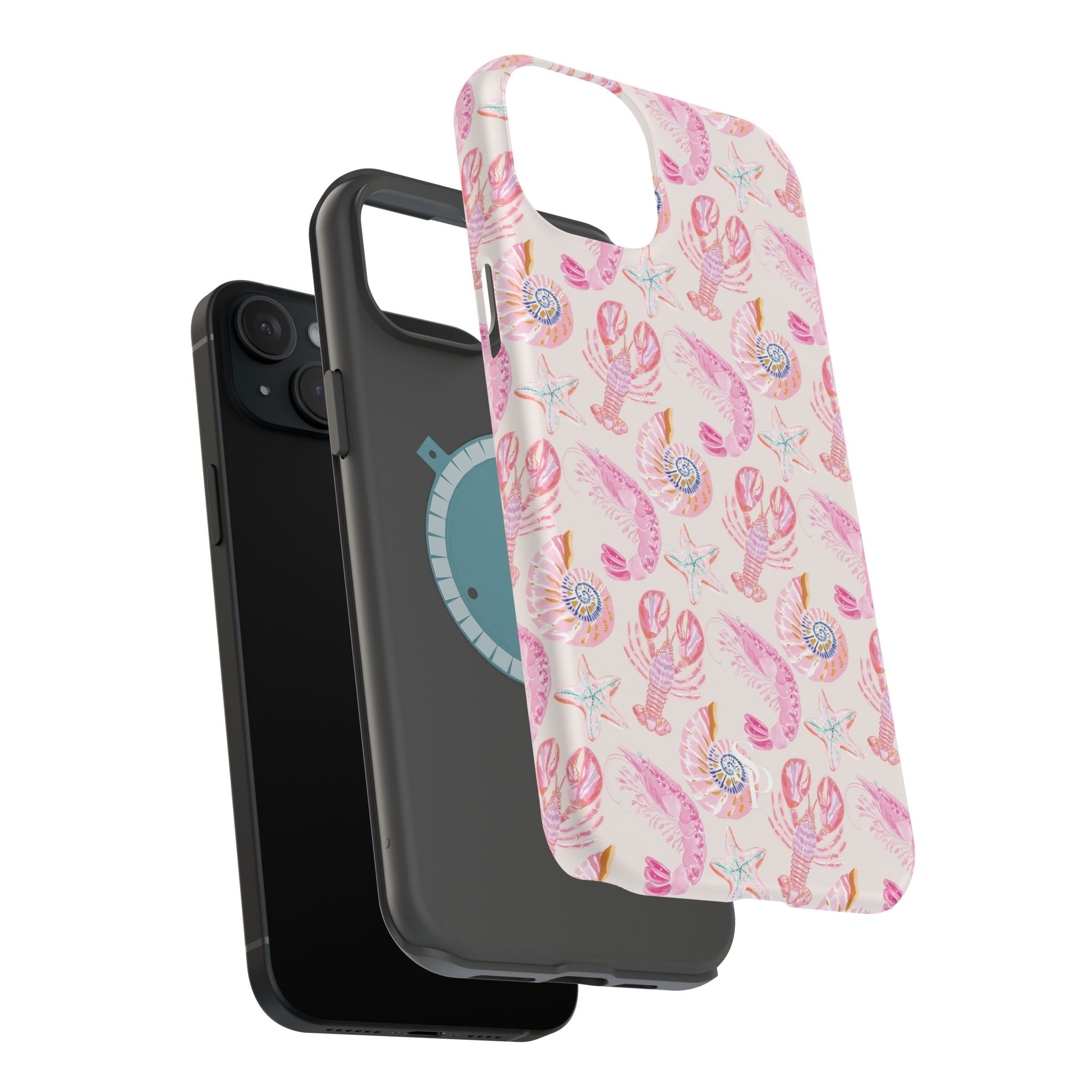 Pink Coastal Shell & Lobster Magnetic Impact-Resistant Phone Case