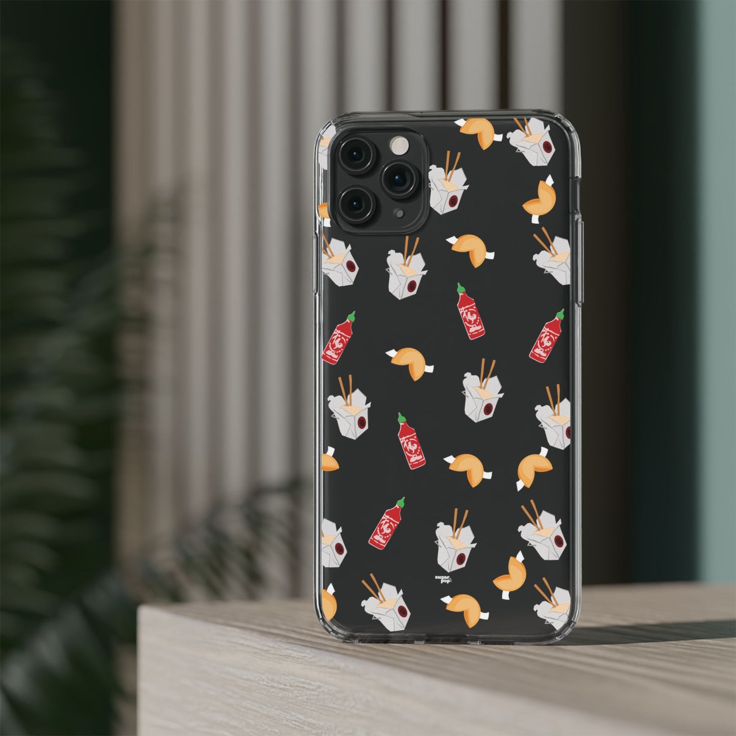 Take Out Food Pattern Clear Phone Case for Food Lovers