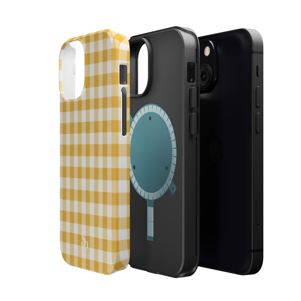 Yellow Gingham Magnetic Impact-Resistant Phone Case