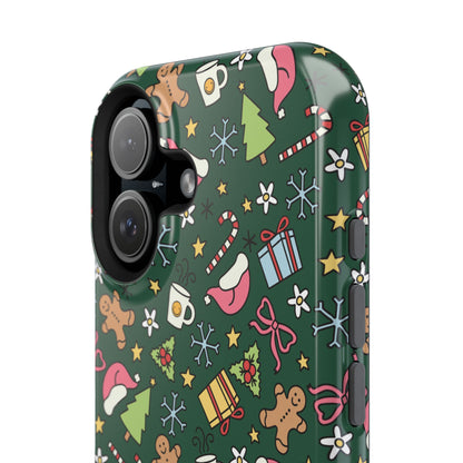 Green Festive Holiday Phone Case - Impact-Resistant Design for Christmas Cheer