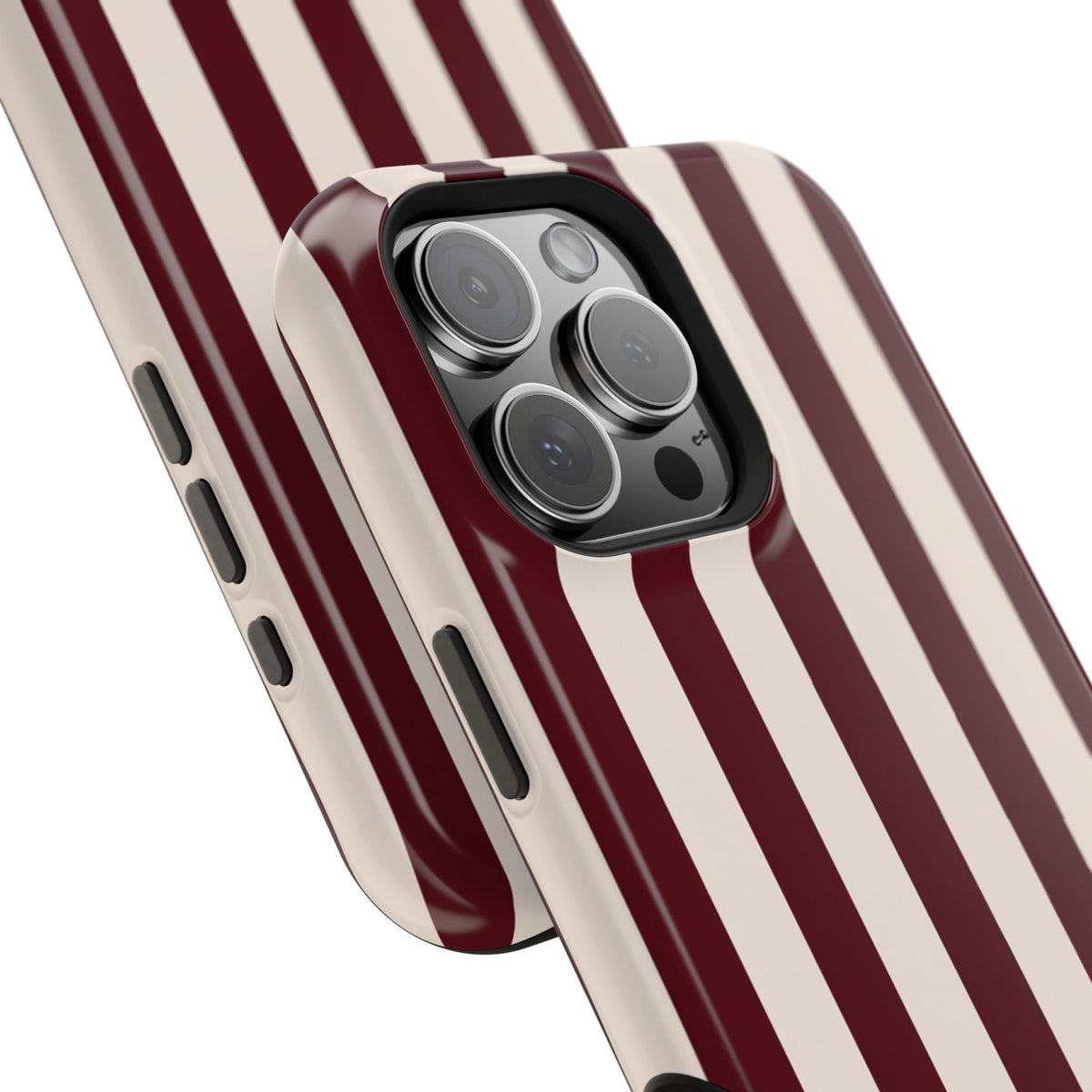 Burgundy Striped Magnetic Phone Case