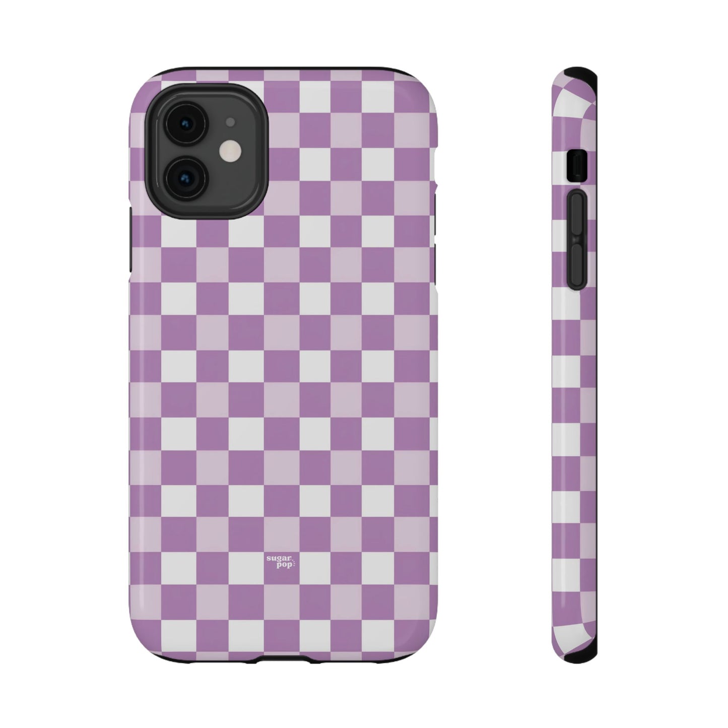 Purple Checkerboard Impact-Resistant Phone Case