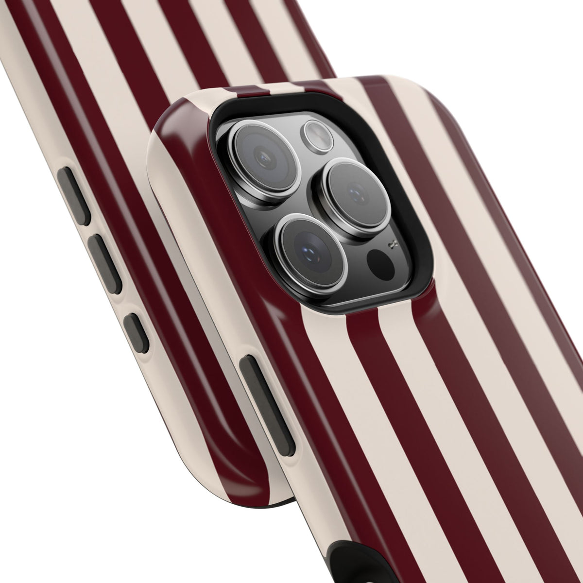 Burgundy Striped Magnetic Phone Case