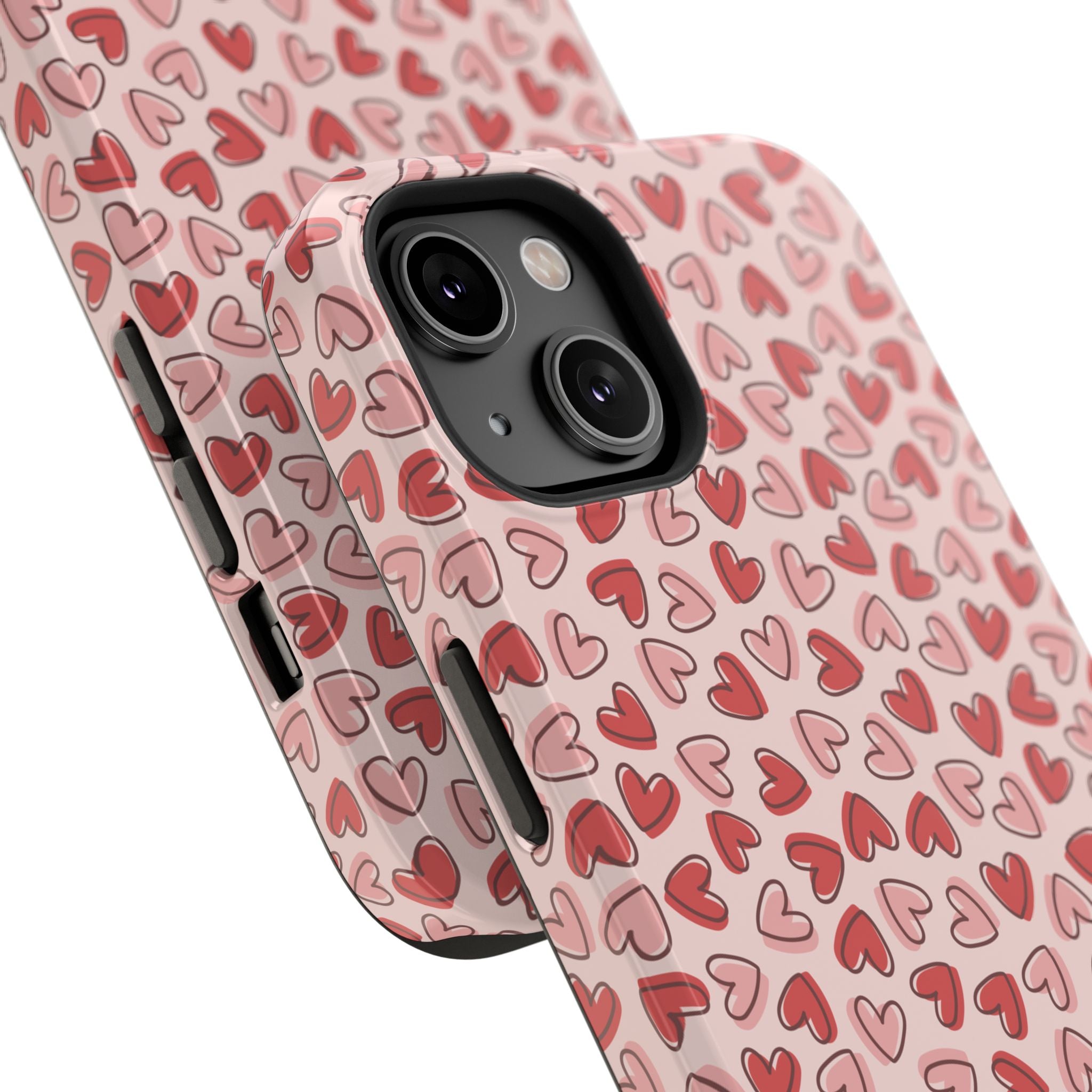 Heart Pattern Impact-Resistant Phone Case - Stylish Protection for Valentine's Day & Everyday Love