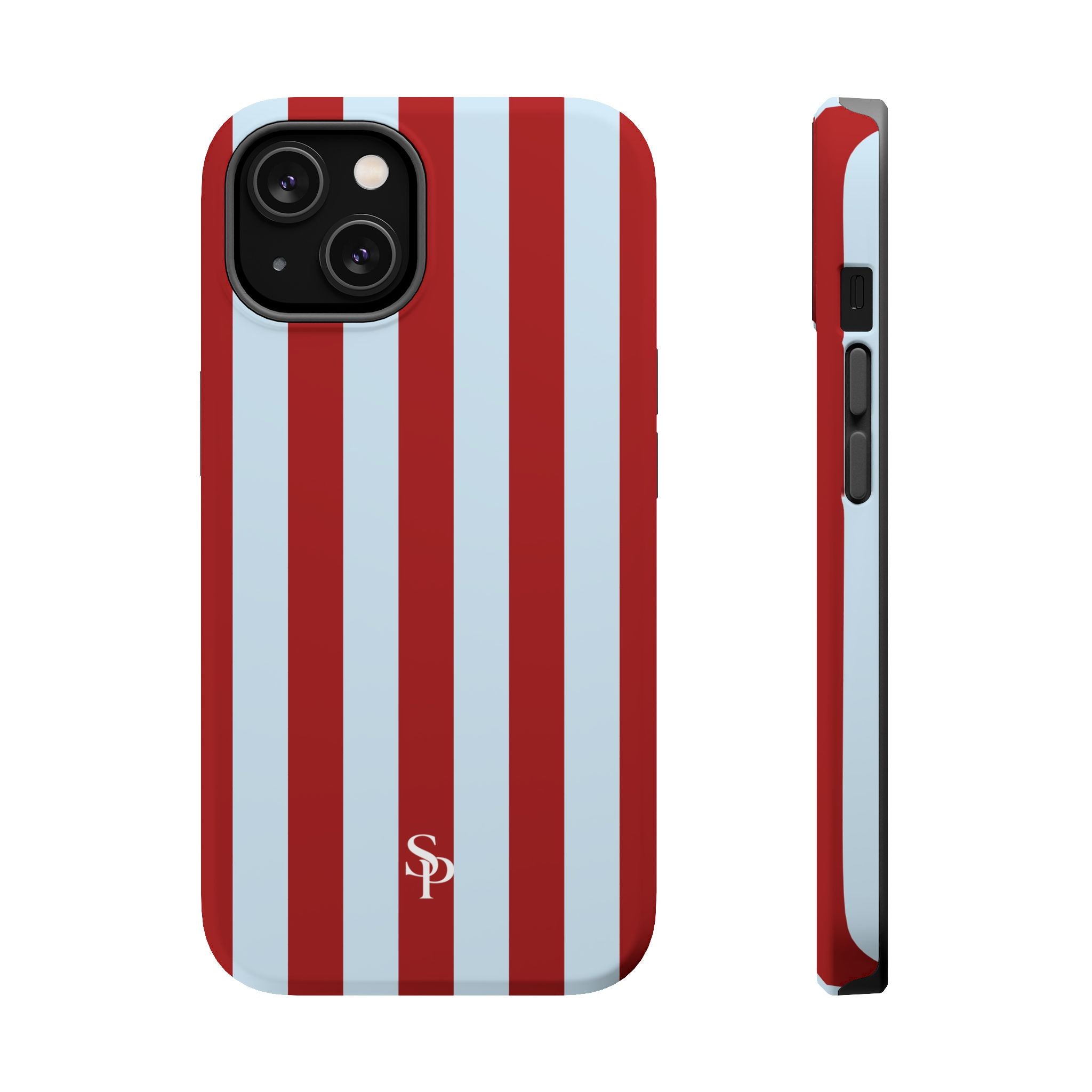 Red & Light Blue Vertical Stripe Magnetic Impact-Resistant Phone Case