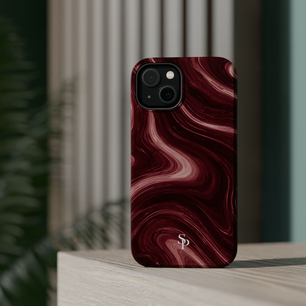 Burgundy Marble Magnetic Phone Case