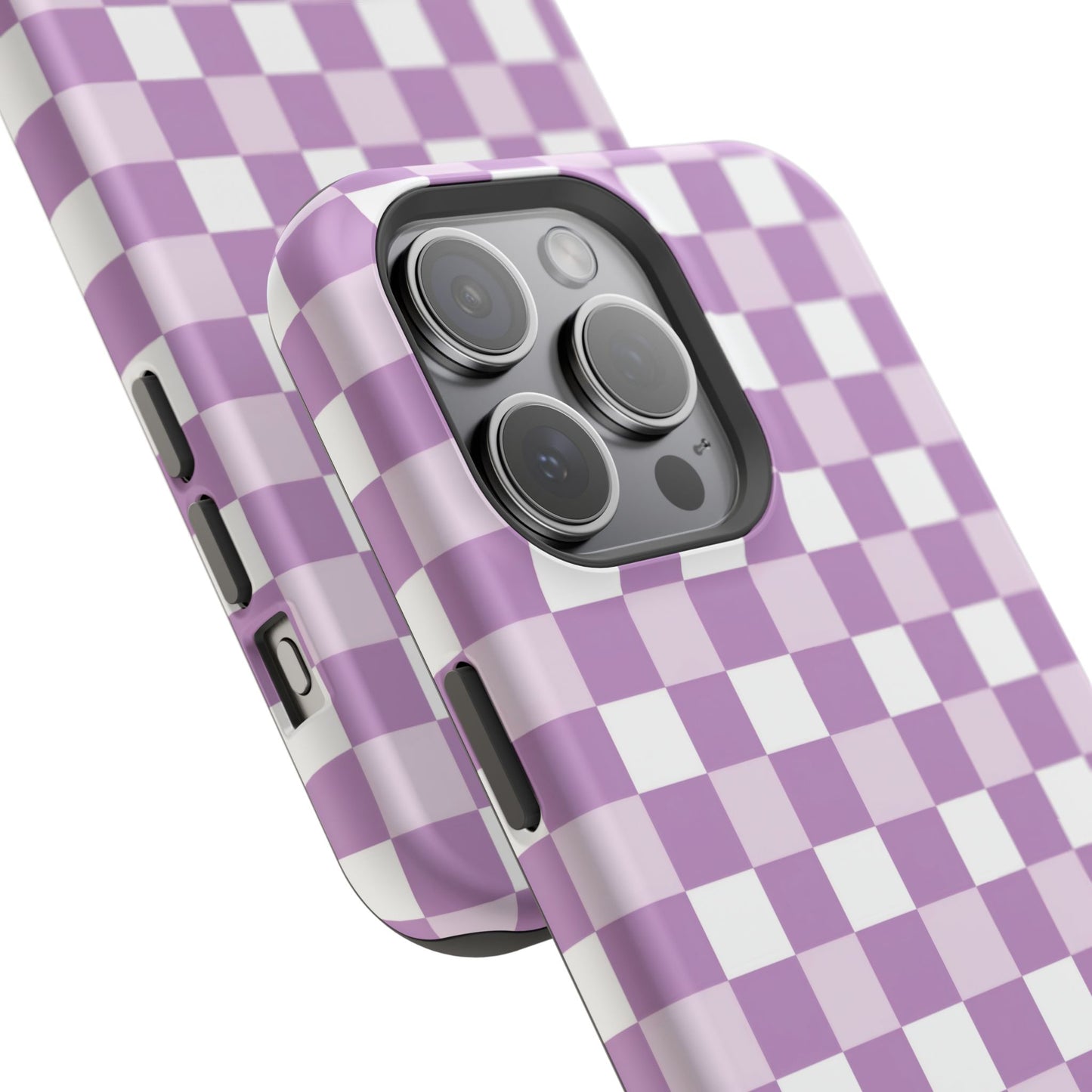 Purple Checkerboard Impact-Resistant Phone Case