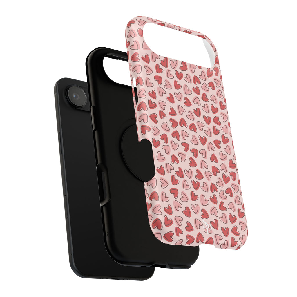 Heart Pattern Impact-Resistant Phone Case - Stylish Protection for Valentine's Day & Everyday Love