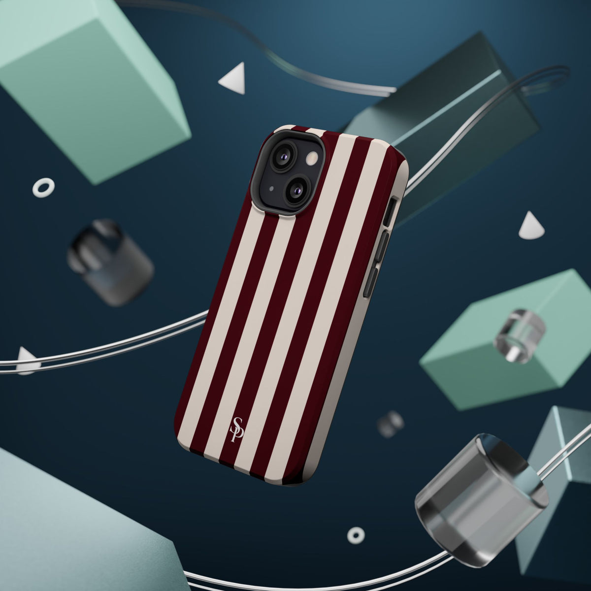 Burgundy Striped Magnetic Phone Case