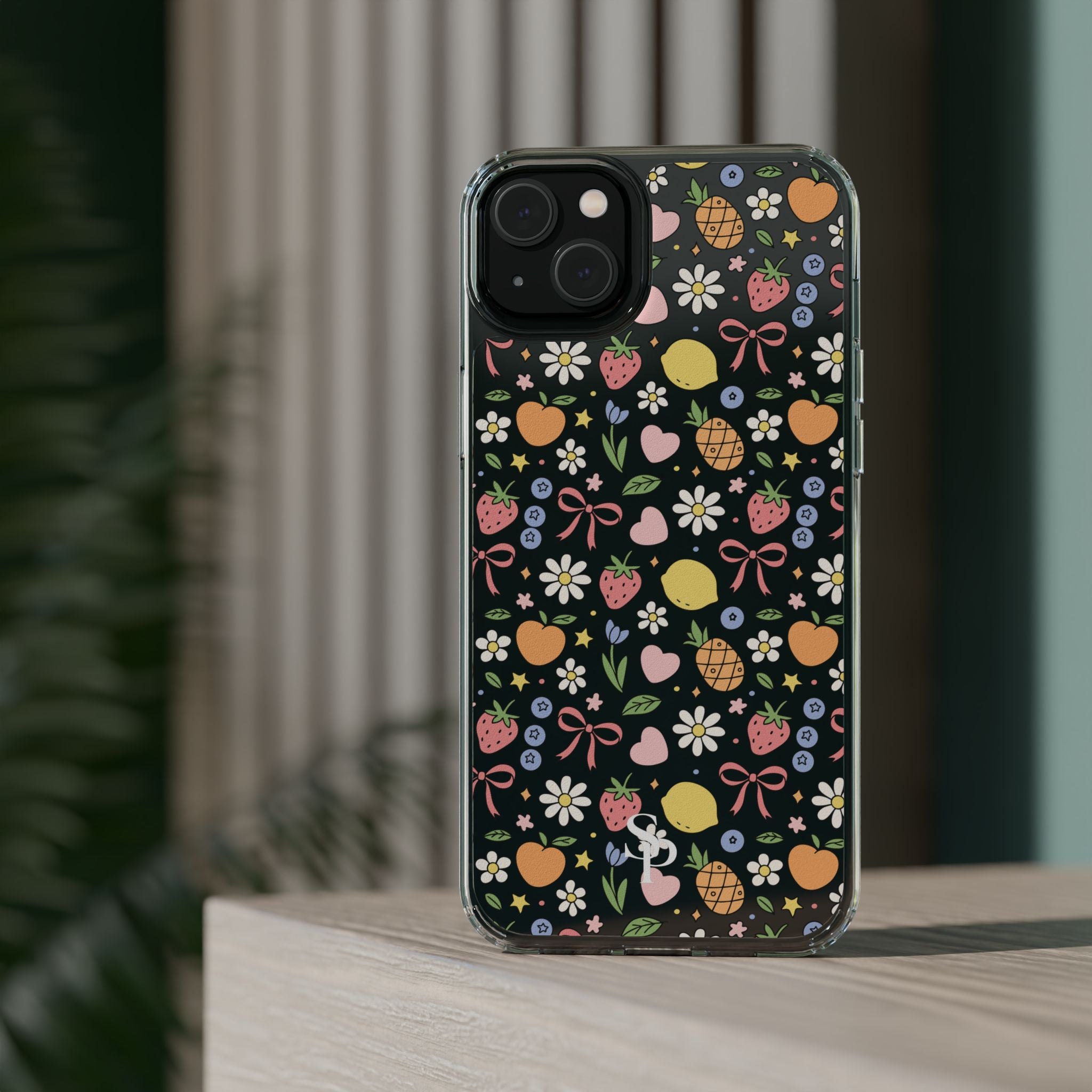 Fruit and Floral Pattern Clear Case