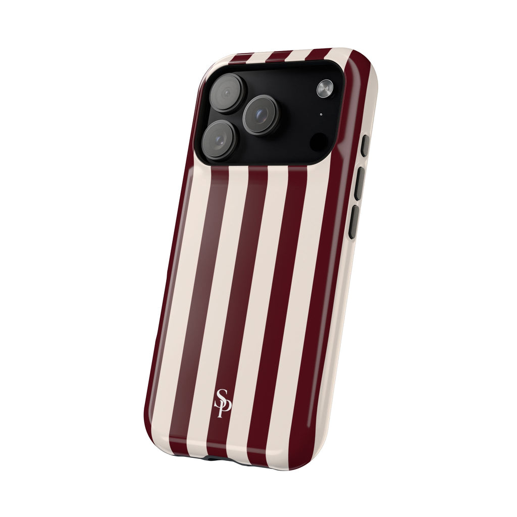 Burgundy Striped Magnetic Phone Case