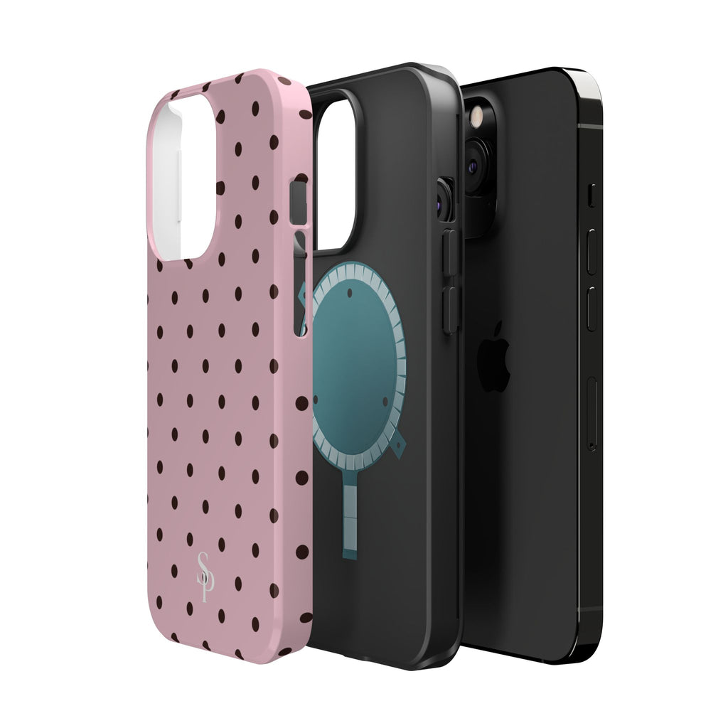 Pink Polka Dot Magnetic Impact Phone Case