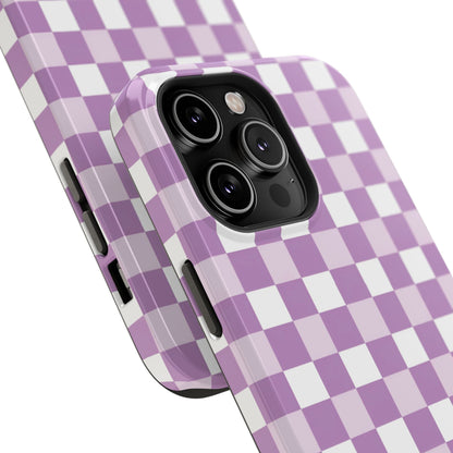 Purple Checkerboard Impact-Resistant Phone Case