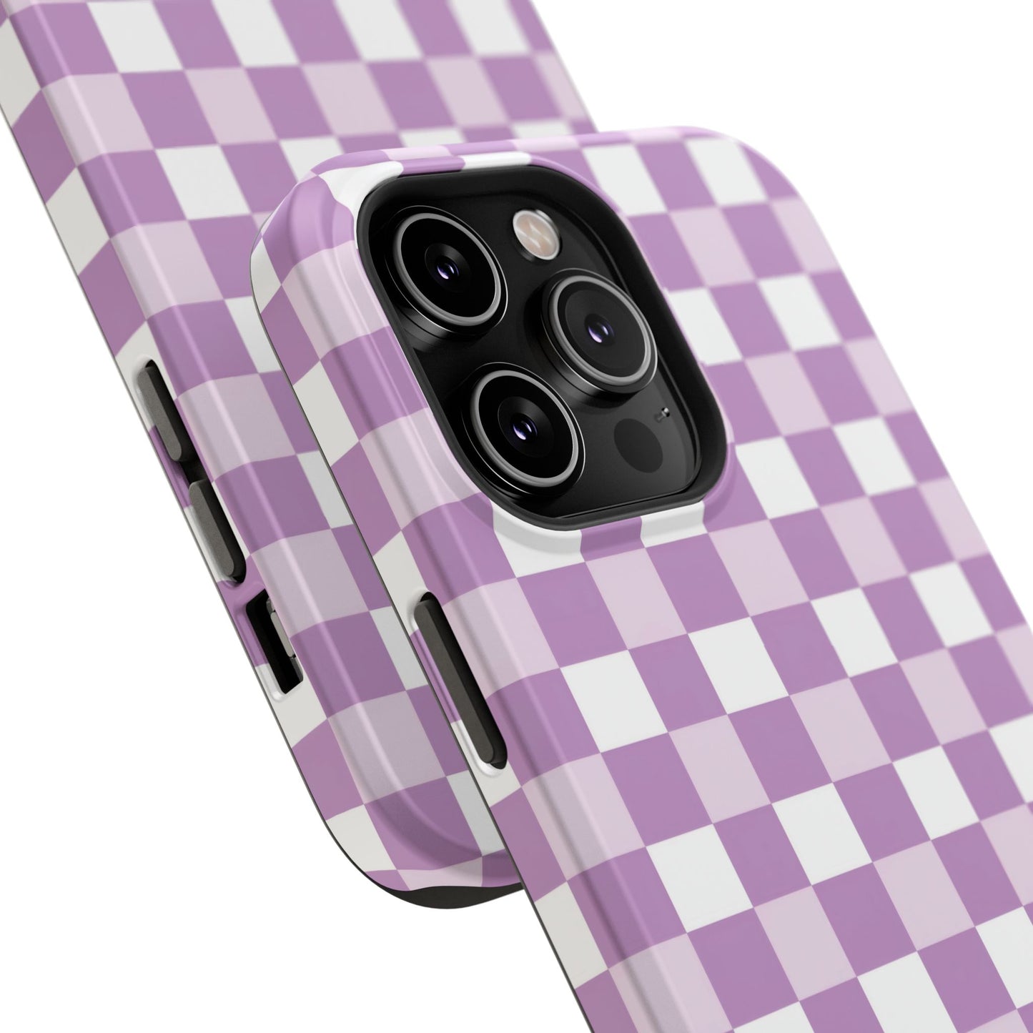 Purple Checkerboard Impact-Resistant Phone Case